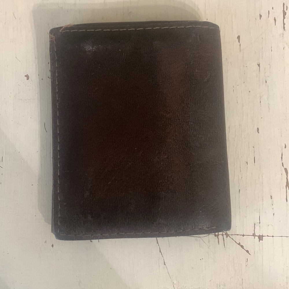 Genuine cowboy leather tri-fold wallet sts brand